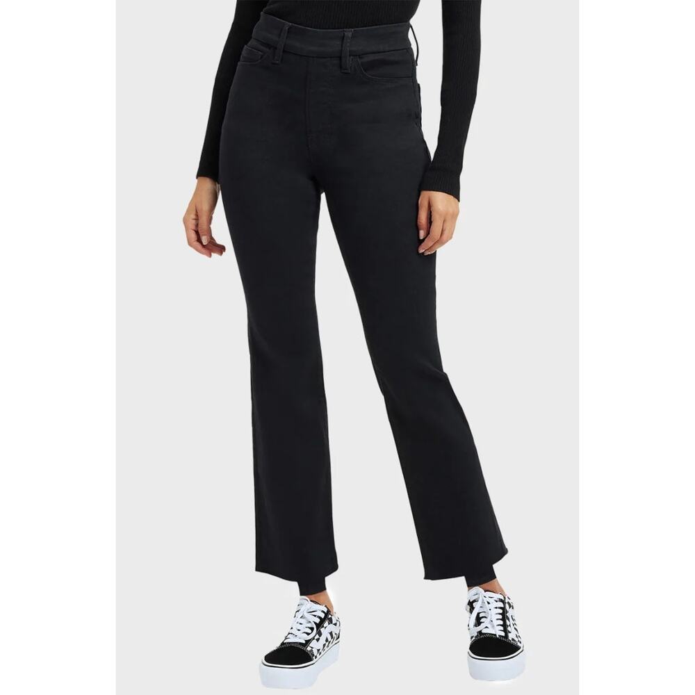 NWT Good American Power Stretch Pull On High Rise Straight Jeans Womens Size L
